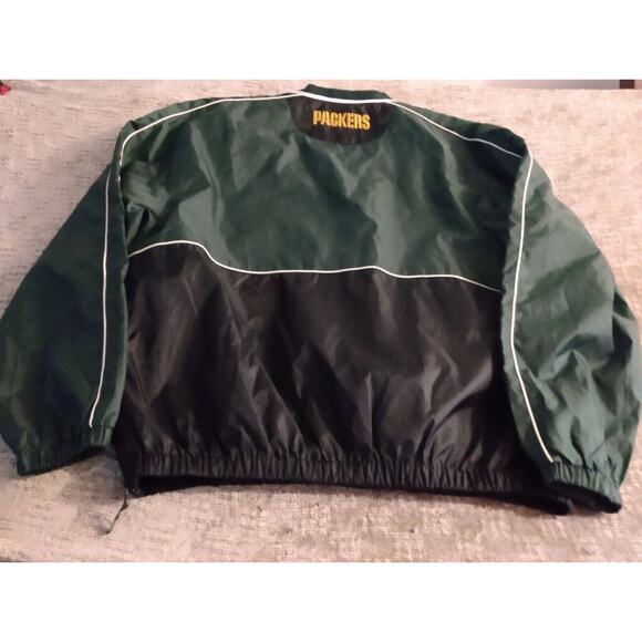 Green Bay Packers Windbreaker Men's Large NFL V-Neck Pullover Jacket Football - Picture 5 of 12